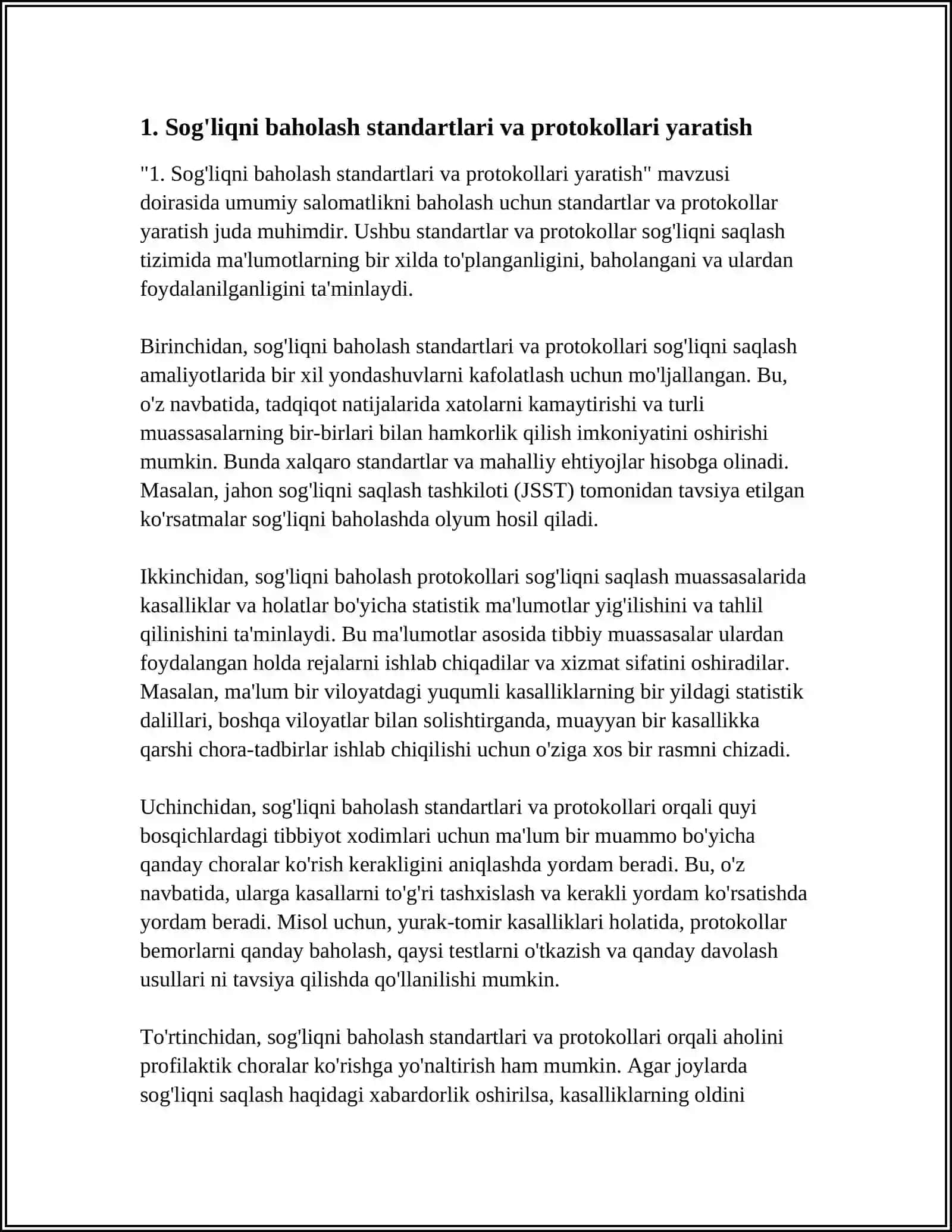 UMUMIY SALOMATLIKNI BAHOLASH UCHUN SHAROIT YARATISH 4