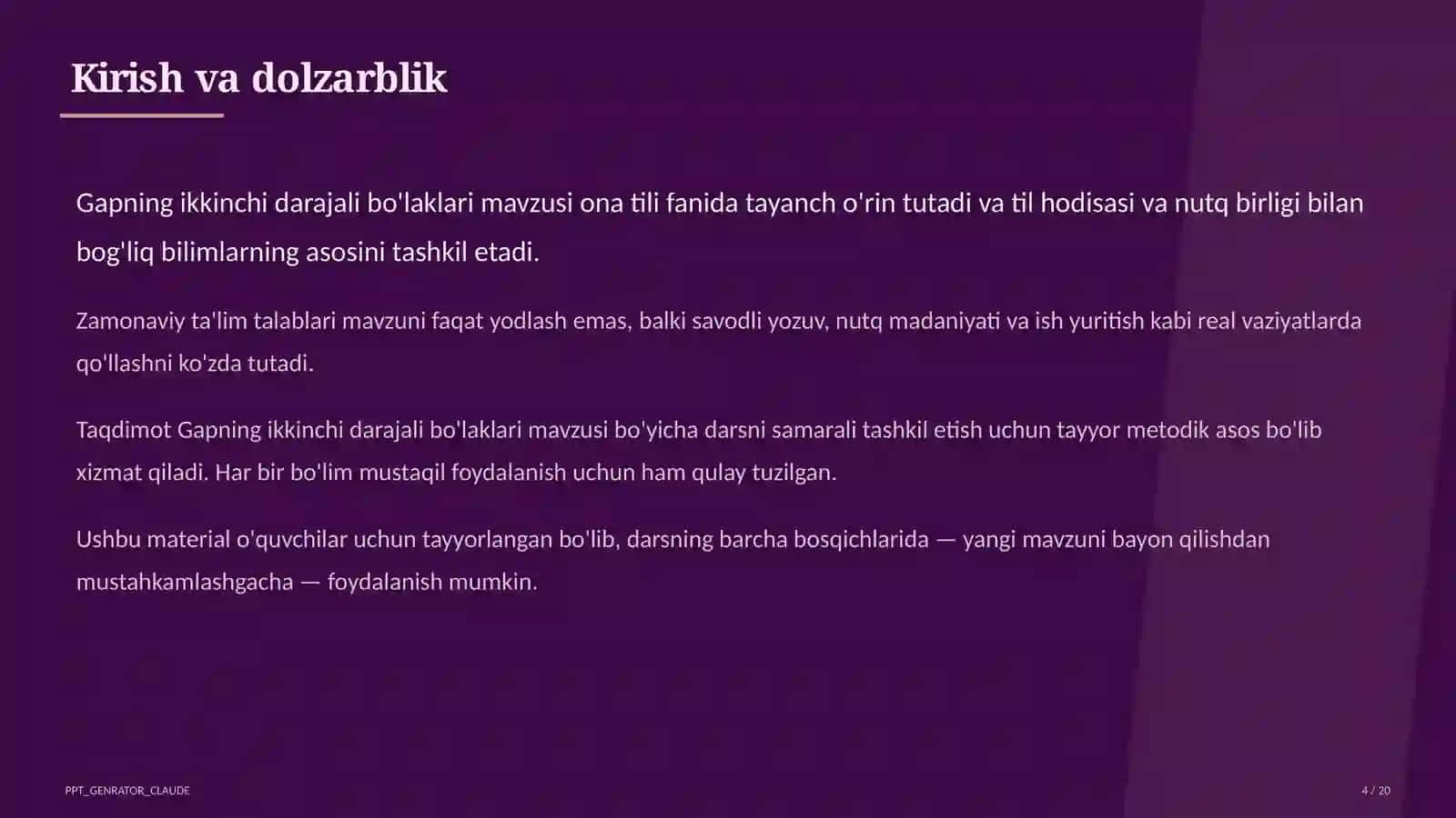 Gapning ikkinchi darajali bo'laklari (8-sinf) 4
