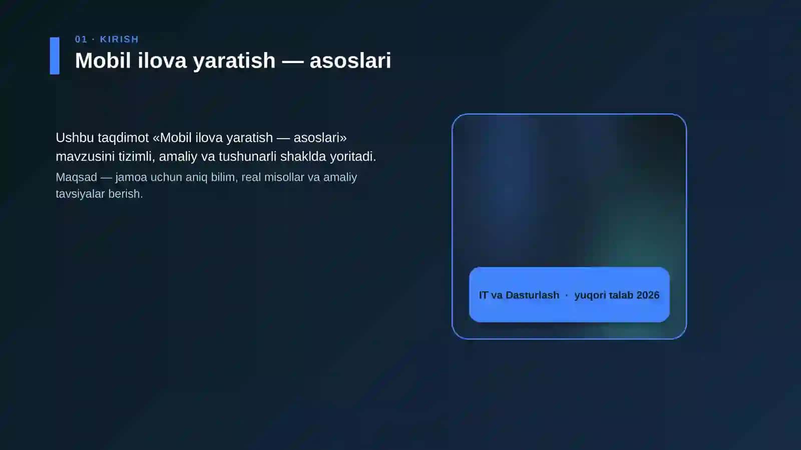 Mobil ilova yaratish — asoslari 4