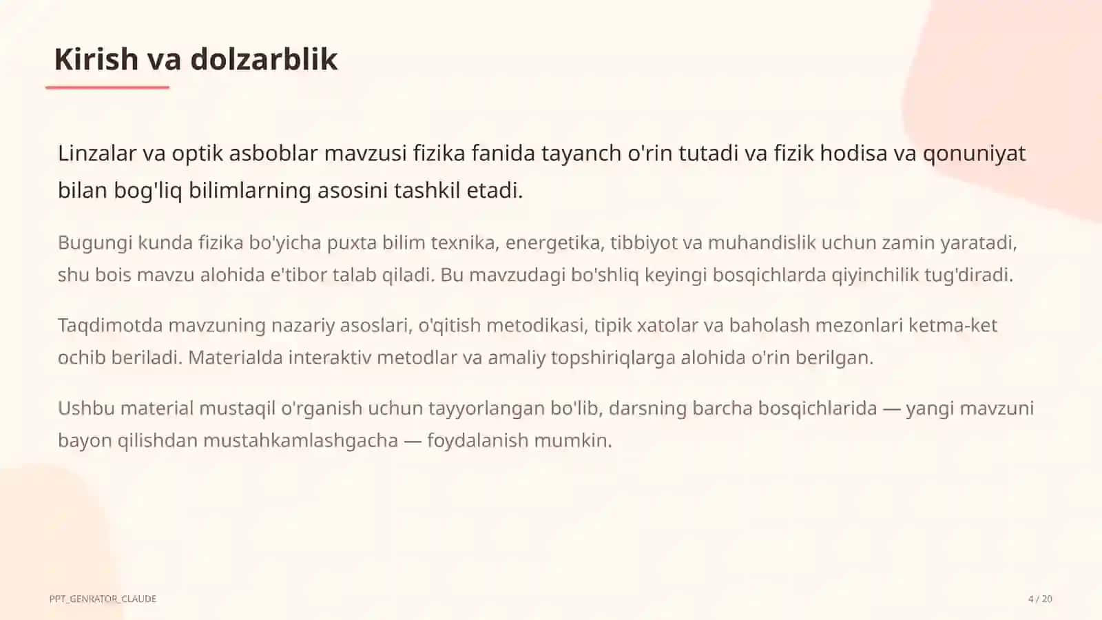 Linzalar va optik asboblar (11-sinf) 4