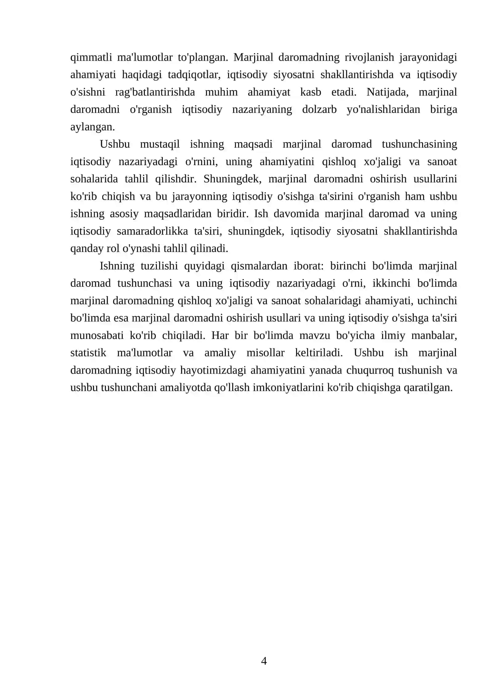 Marjinal daromad va uning ahamiyati 4