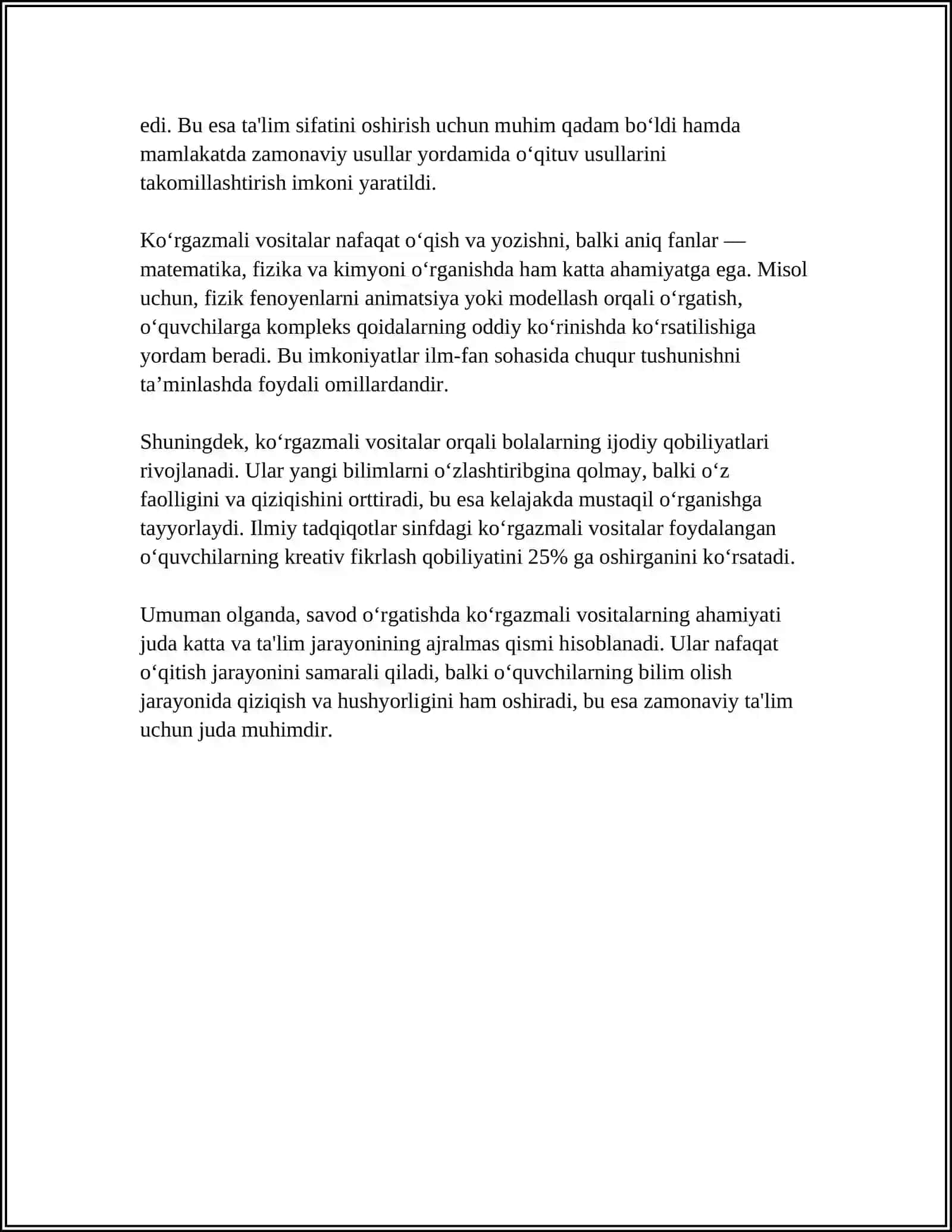 SAVOD OʻRGATISH DAVRIDA KOʻRGAZMALI VOSITALARDAN FOYDALANISH 4