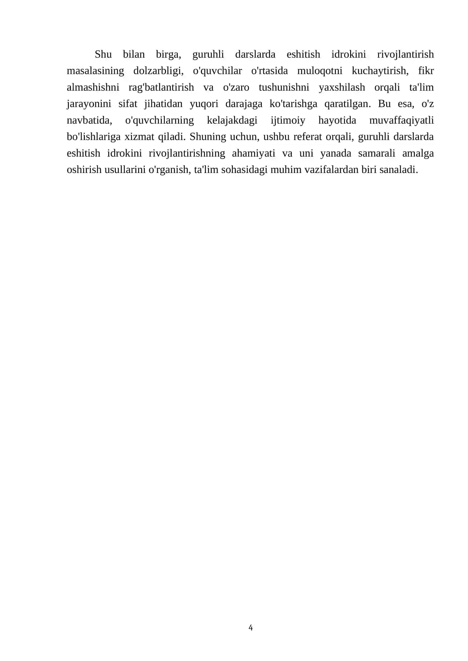 Guruhli darslarda eshitish idrokini rivojlantirish 4