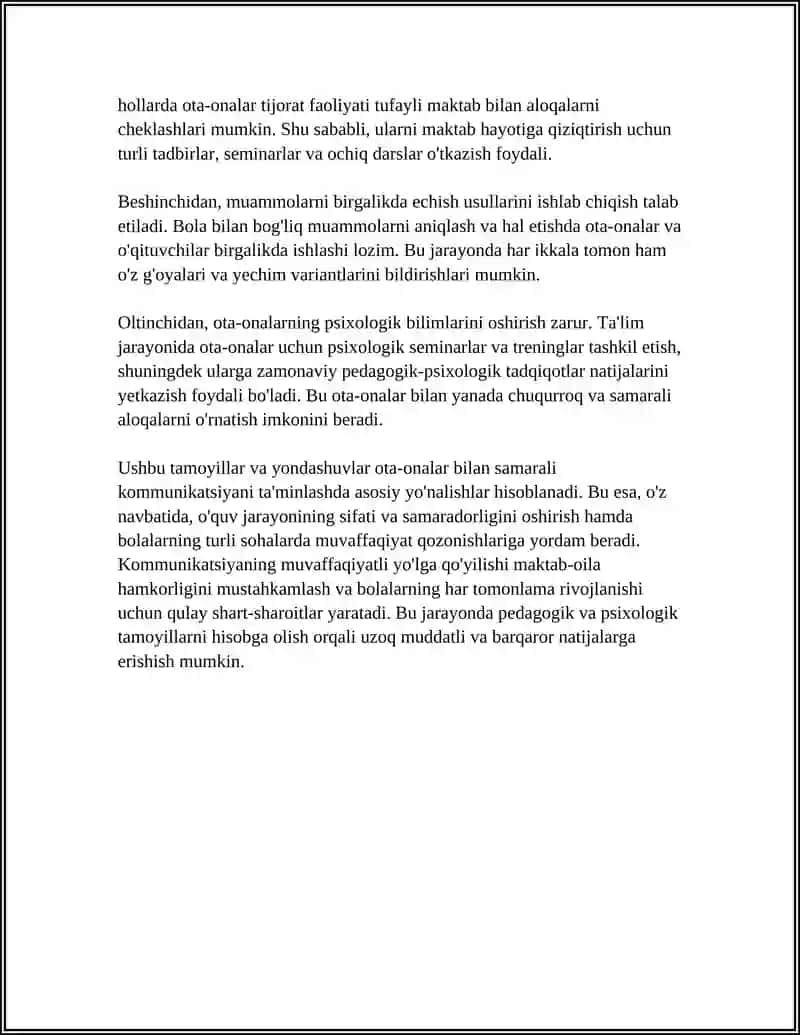 "Ota-onalar bilan samarali kommunikatsiya: pedagogik-psixologik tamoyillar" 4