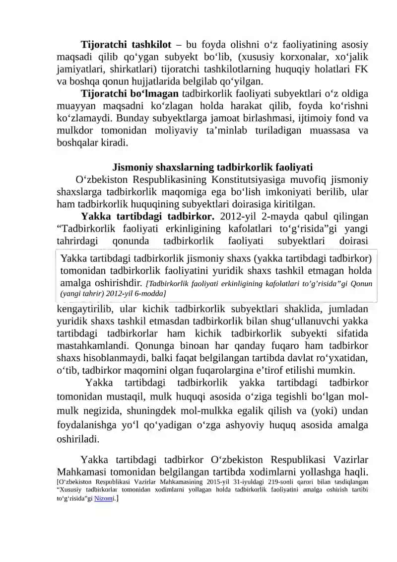 Tadbirkorlik faoliyati subyektlari 4