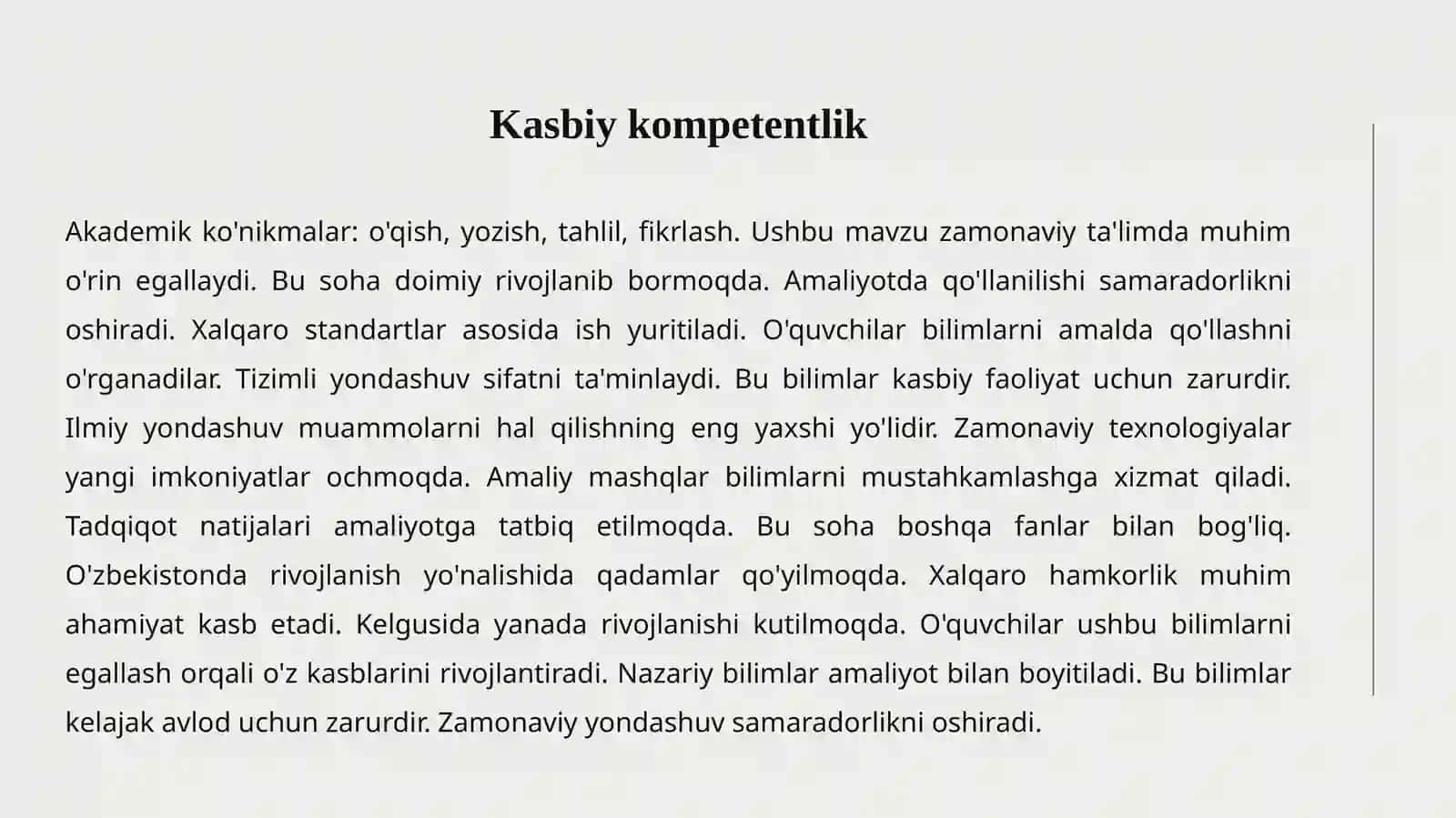 AKADEMIK KO'NIKMA VA KASBIY KOMPETENTLIK 4