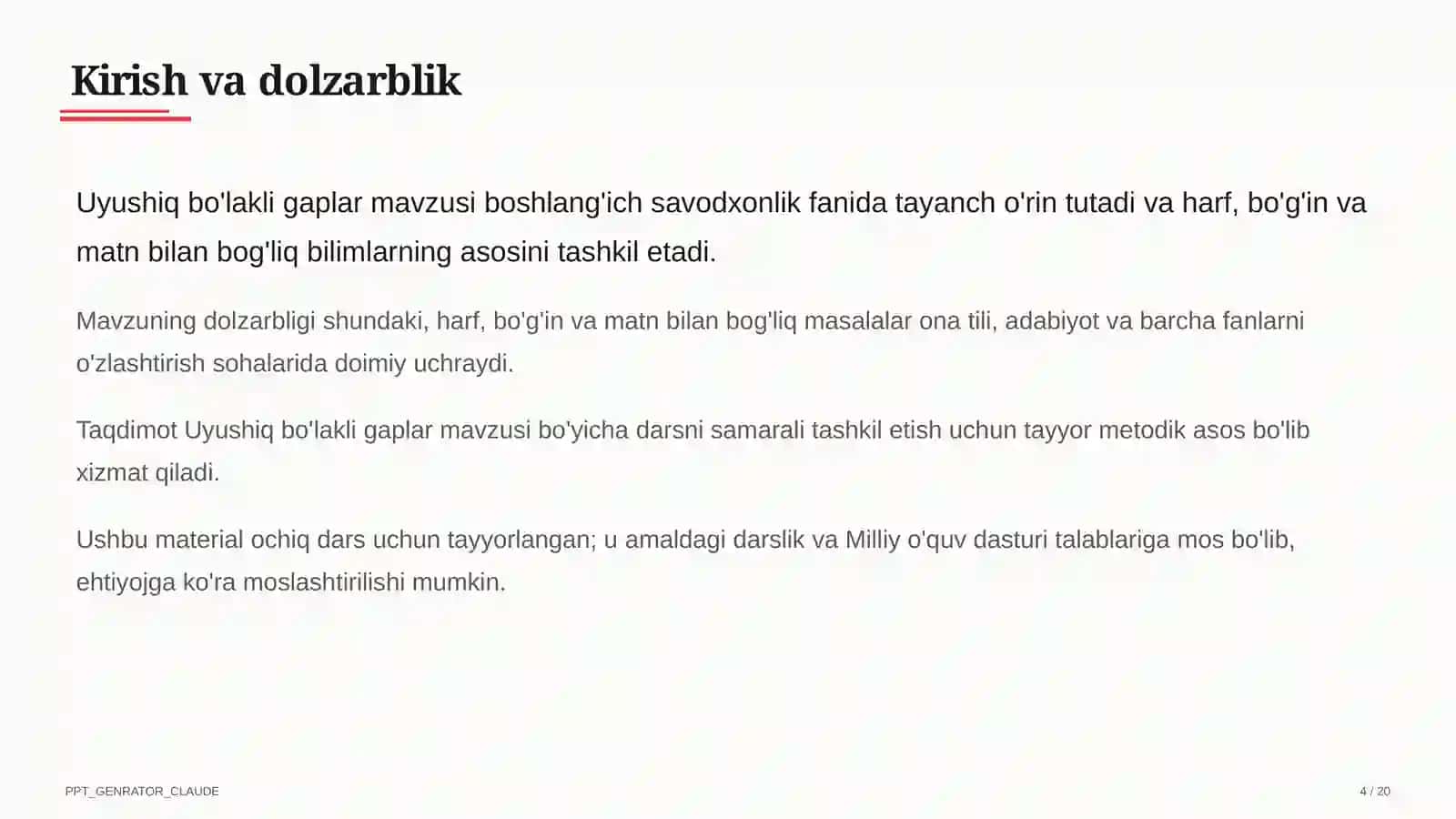 Uyushiq bo'lakli gaplar (4-sinf) 4