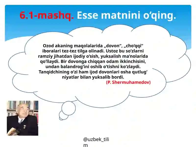 ESSE– IJODIY MATN 4