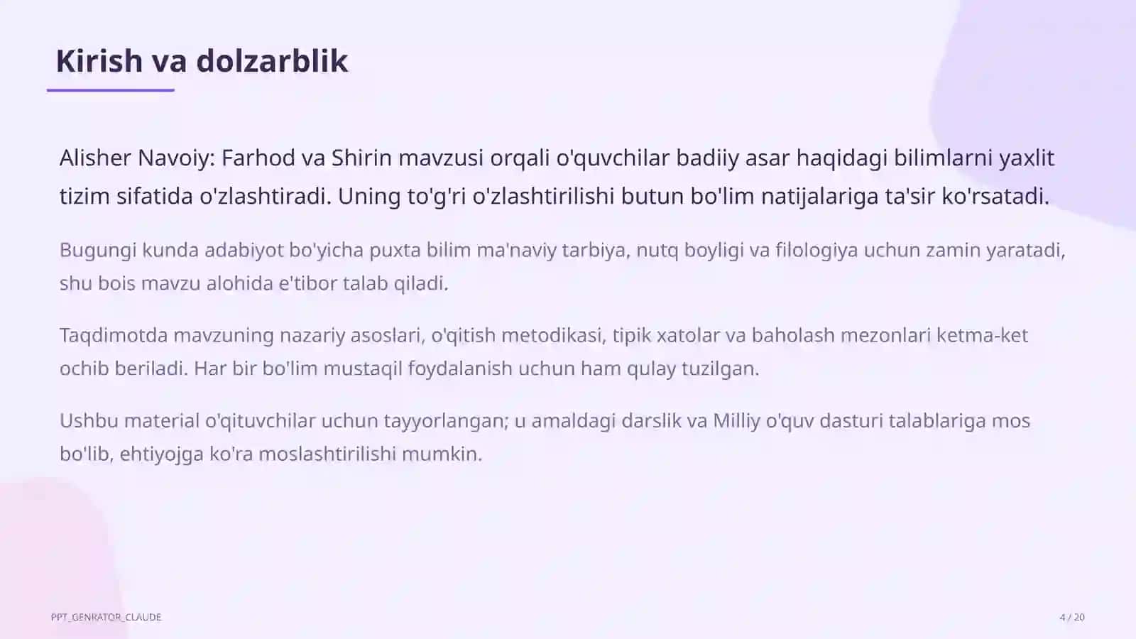 Farhod va Shirin (8-sinf) 4