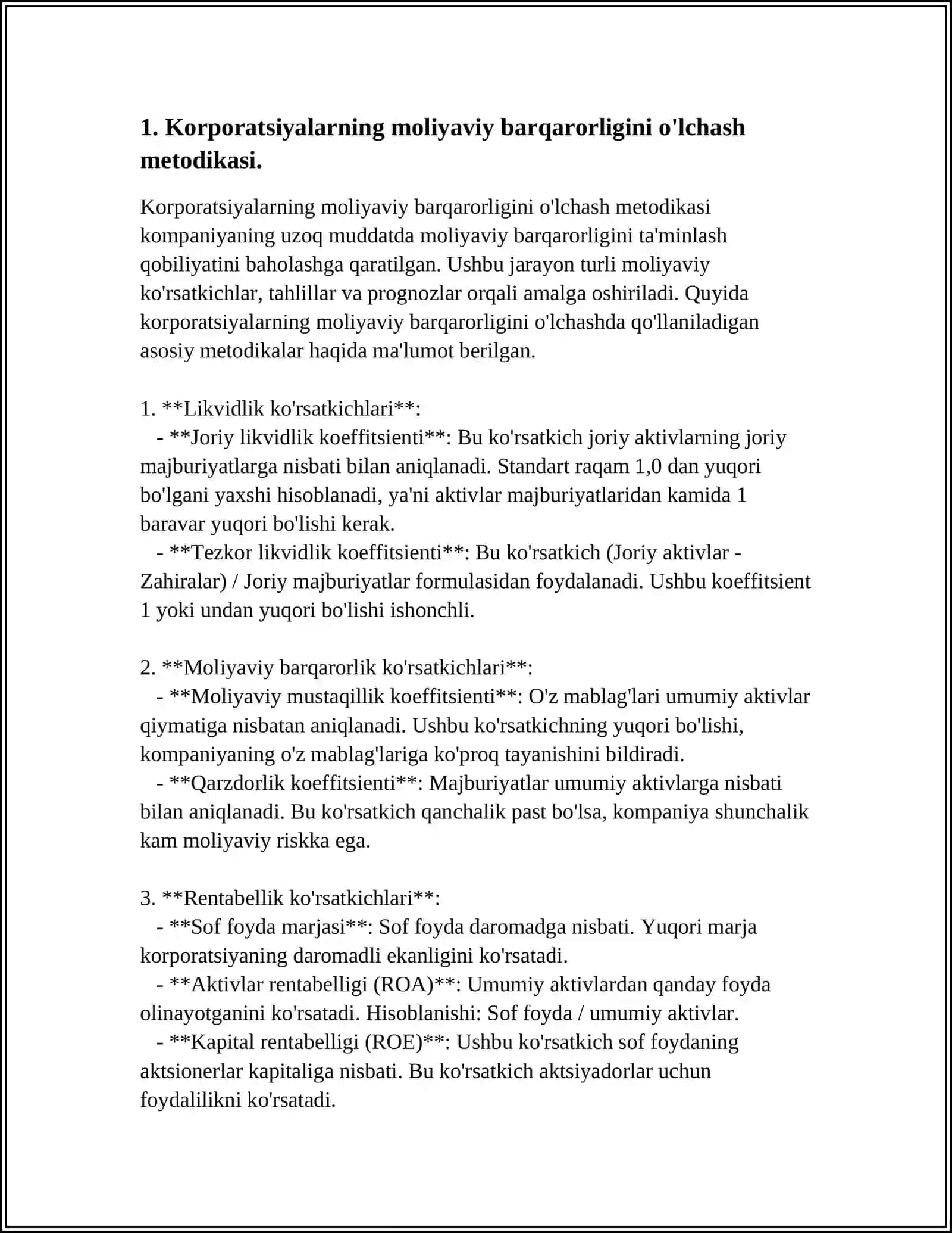 KORPORASIYALAMING MOLIYAVIY BARQARORLIGINI BOSHQARISH 4