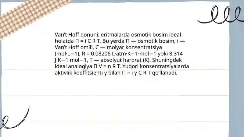 Osmotik bosim qonunlari 4