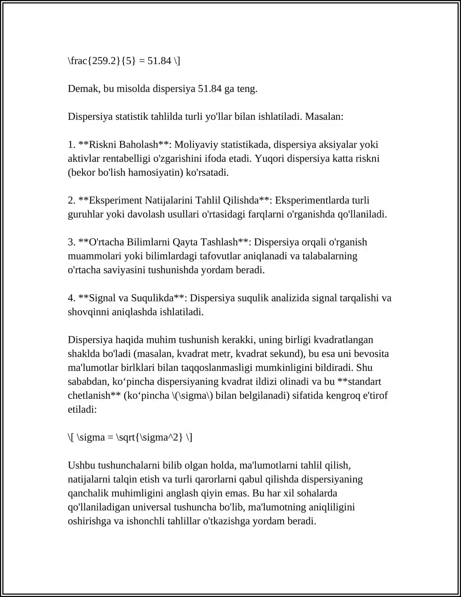DISPERSIYANING ELEMENTAR NAZARIYASI 4