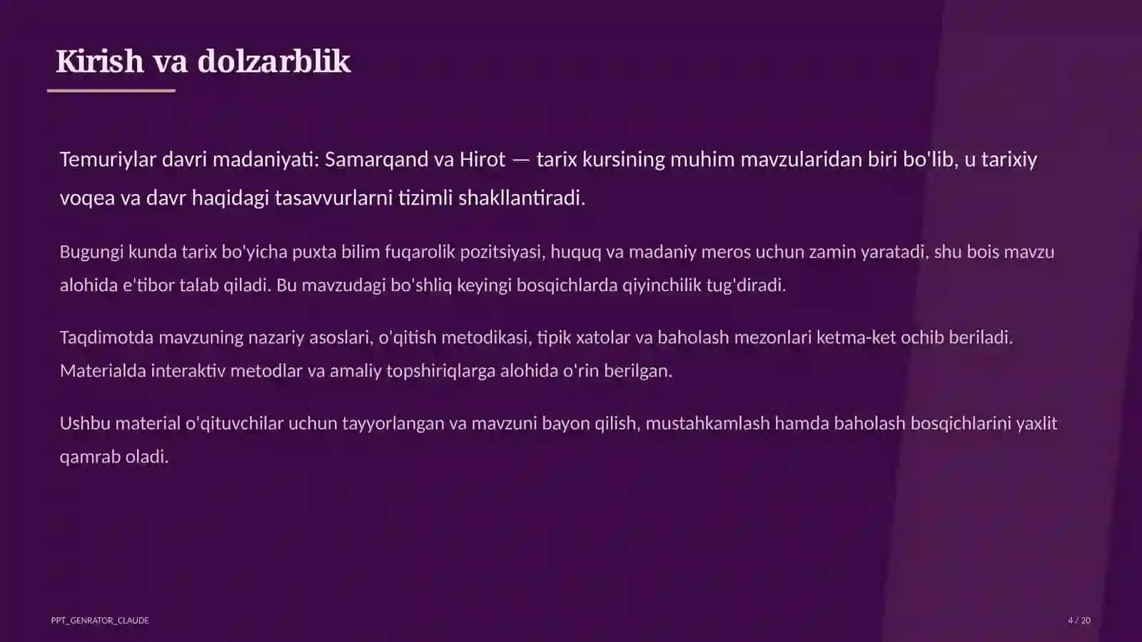 Temuriylar davri madaniyati: Samarqand va Hirot (8-sinf) 4