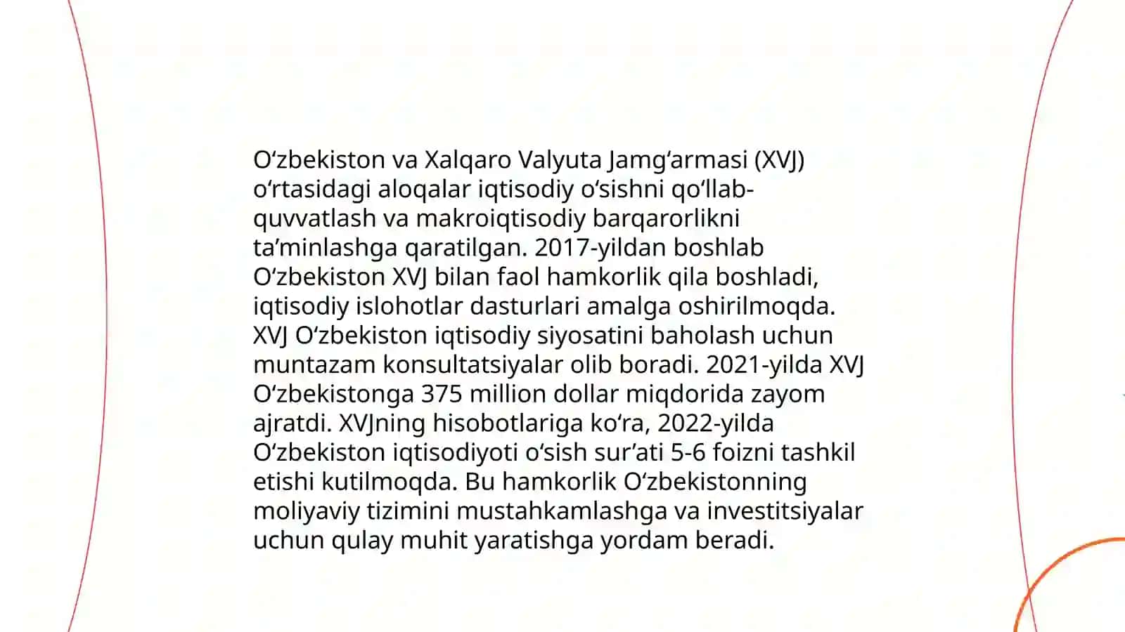 O'zbekistonning xalqaro moliya inistitutlari hamkorlik aloqalari 4