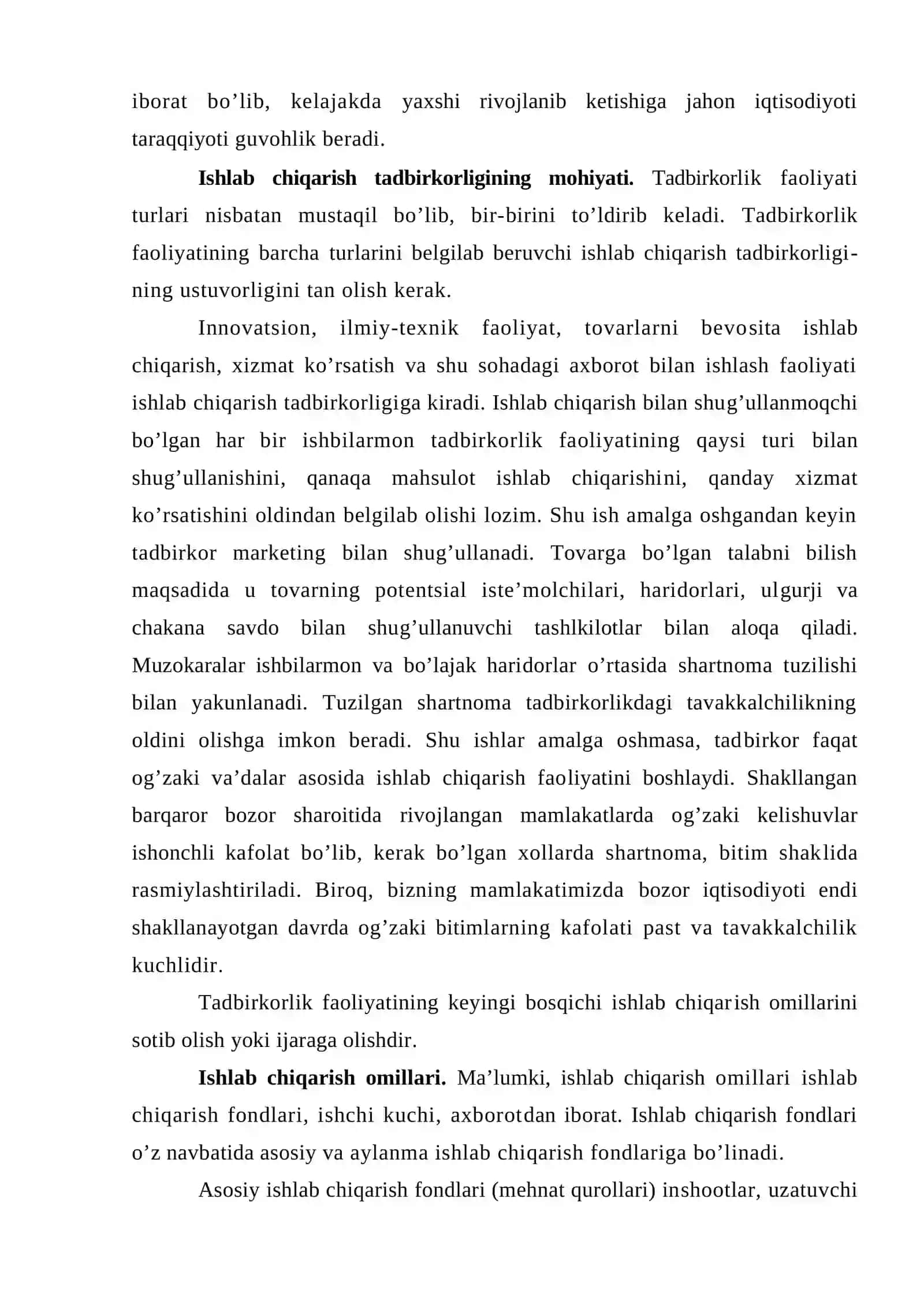 Ishlab chiqarish tadbirkorligi 4