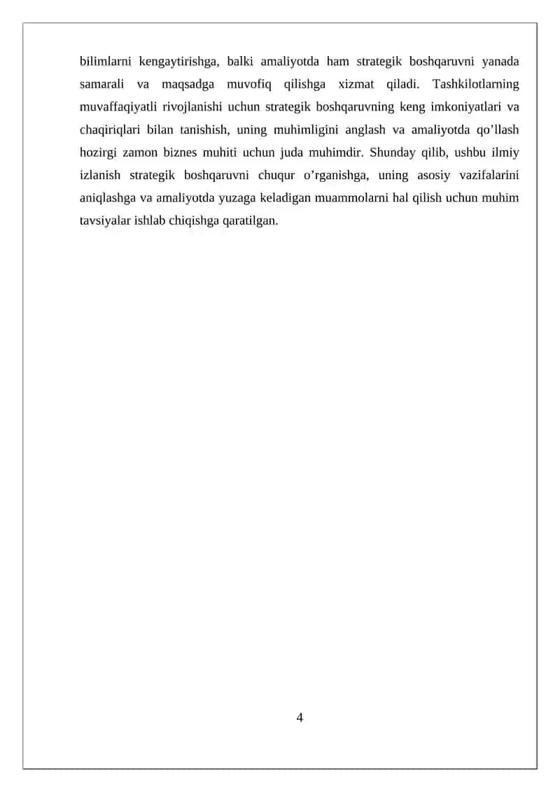 Strategik boshqaruv Nima va uning Asosiy vazifalari 4