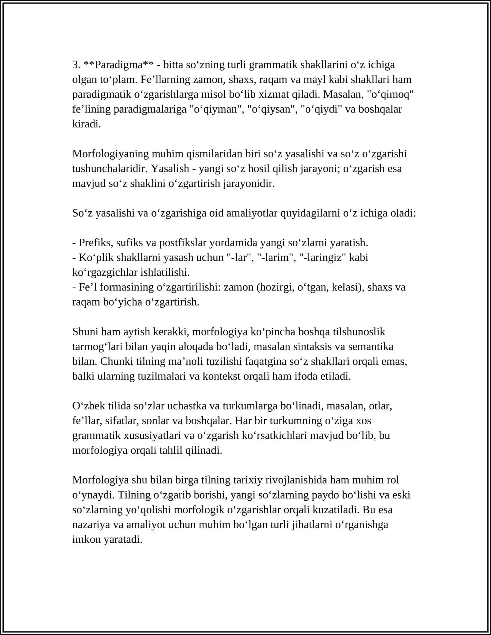 MORFOLOGIYANI OʻQITISH METODIKASI 4