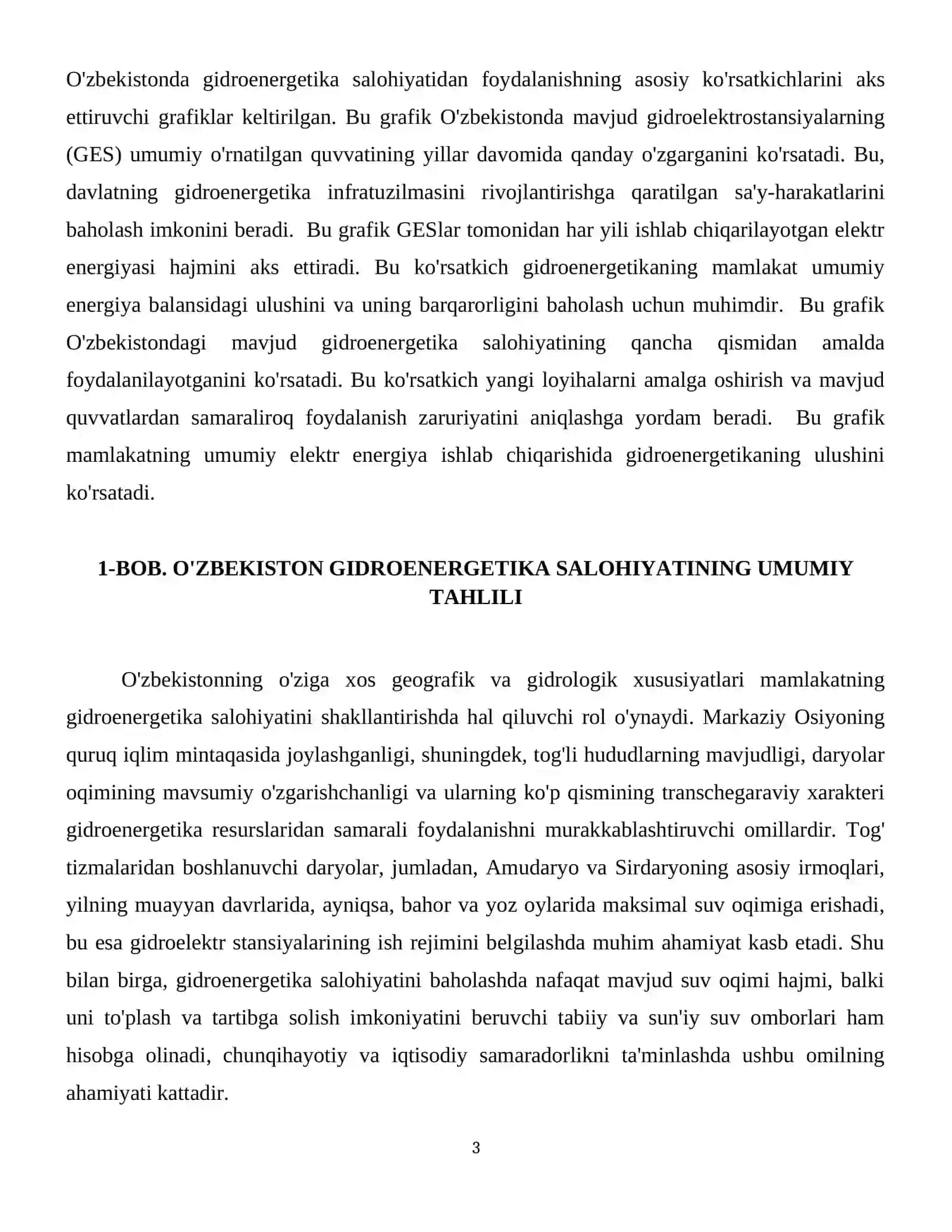 O'zbekiston gidroenergetika salohiyati va mavjud gidroelektr stansiyalar 4