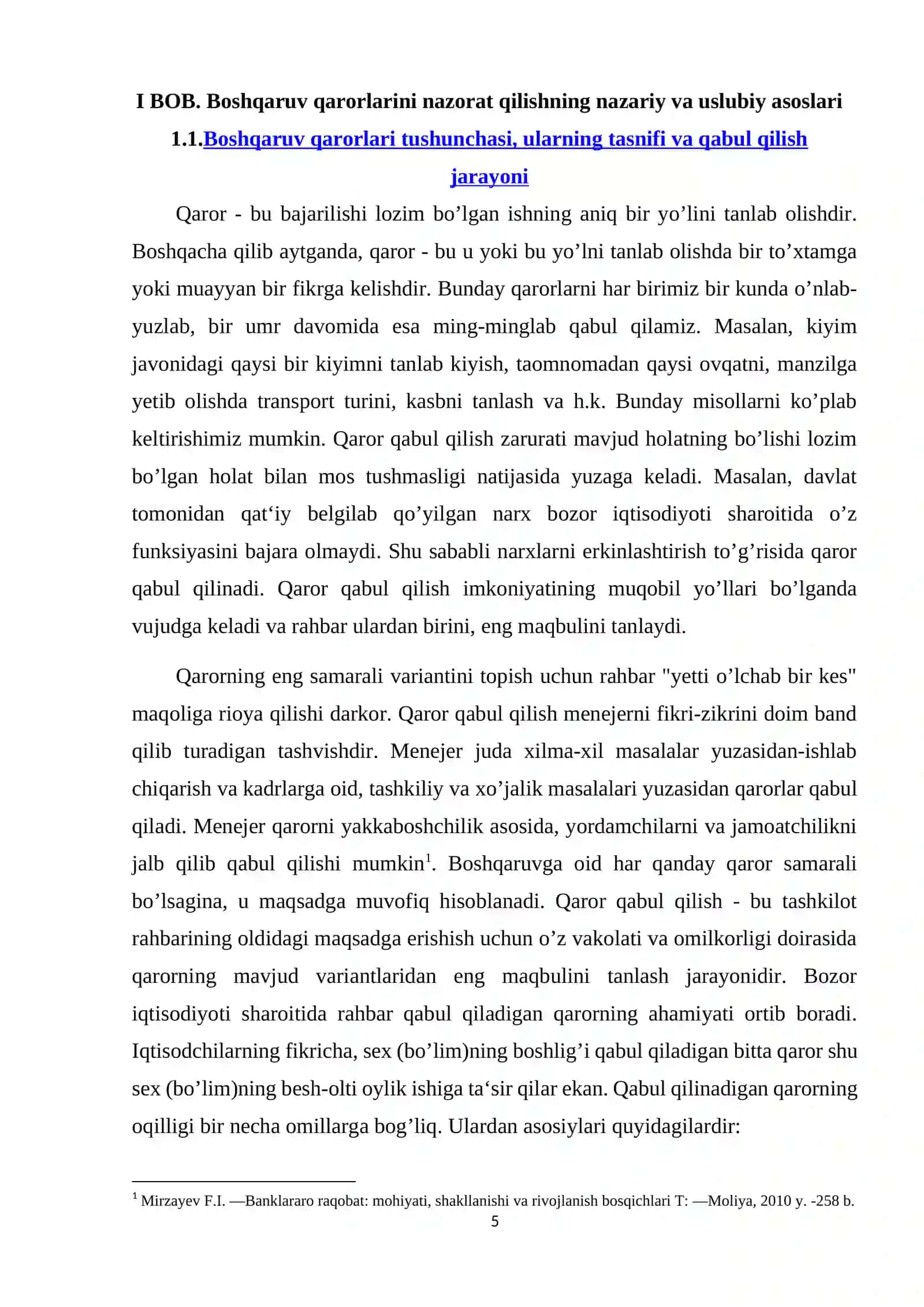 Boshqaruv qarorlarini nazorat qilish haqida umumiy ma’lumotlar 4