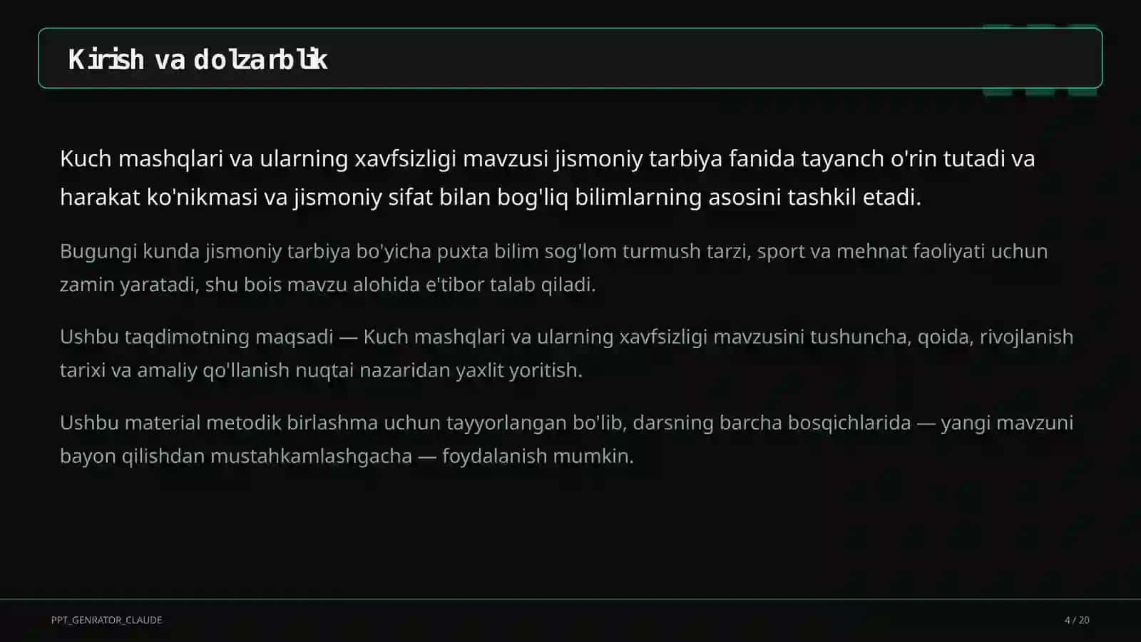 Kuch mashqlari va ularning xavfsizligi (8-sinf) 4
