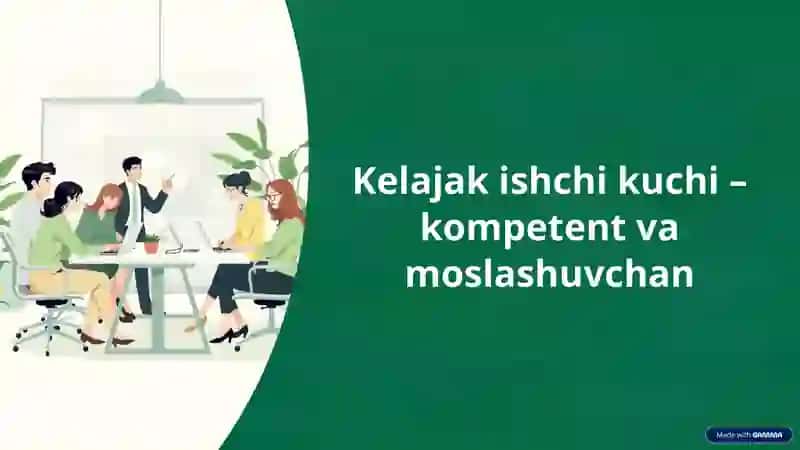 Kasbiy extiyojga mos shaxsiy Kompetensiyalarni rivojlantirish 4