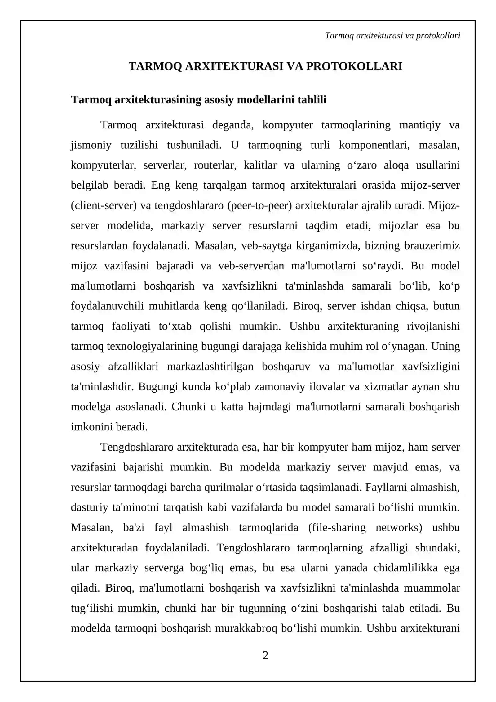 Tarmoq texnologiyalari 4
