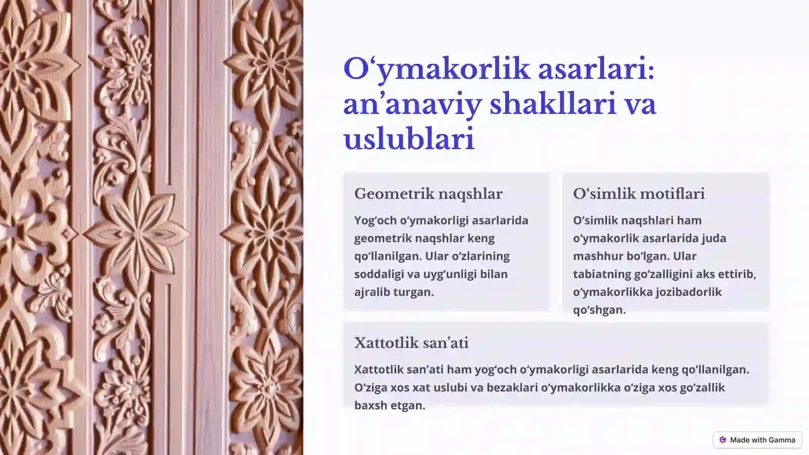 Temur va Temuriylar davrida yog‘och o‘ymakorligi 4