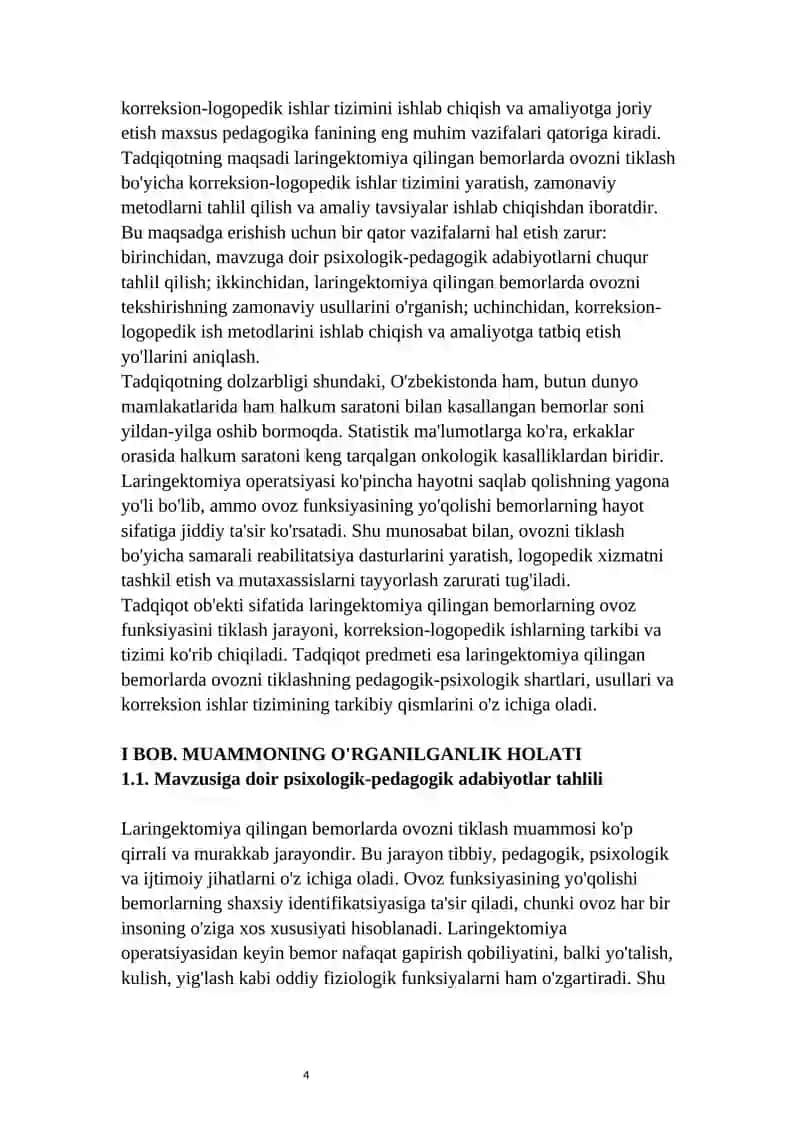 LARINGEKTOMIYA QILINGAN BEMORLARDA OVOZNI TIKLASH BO'YICHA KORREKSION ISH TIZIMI 4