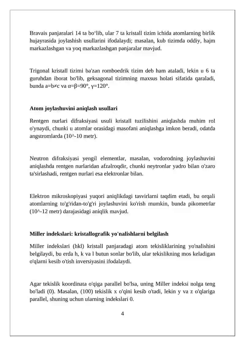 Moddalarning kristall tuzilishi 4