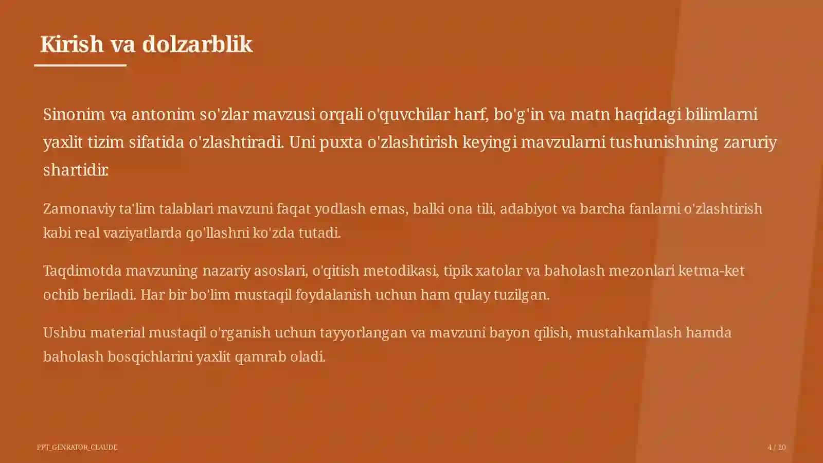 Sinonim va antonim so'zlar (3-sinf) 4
