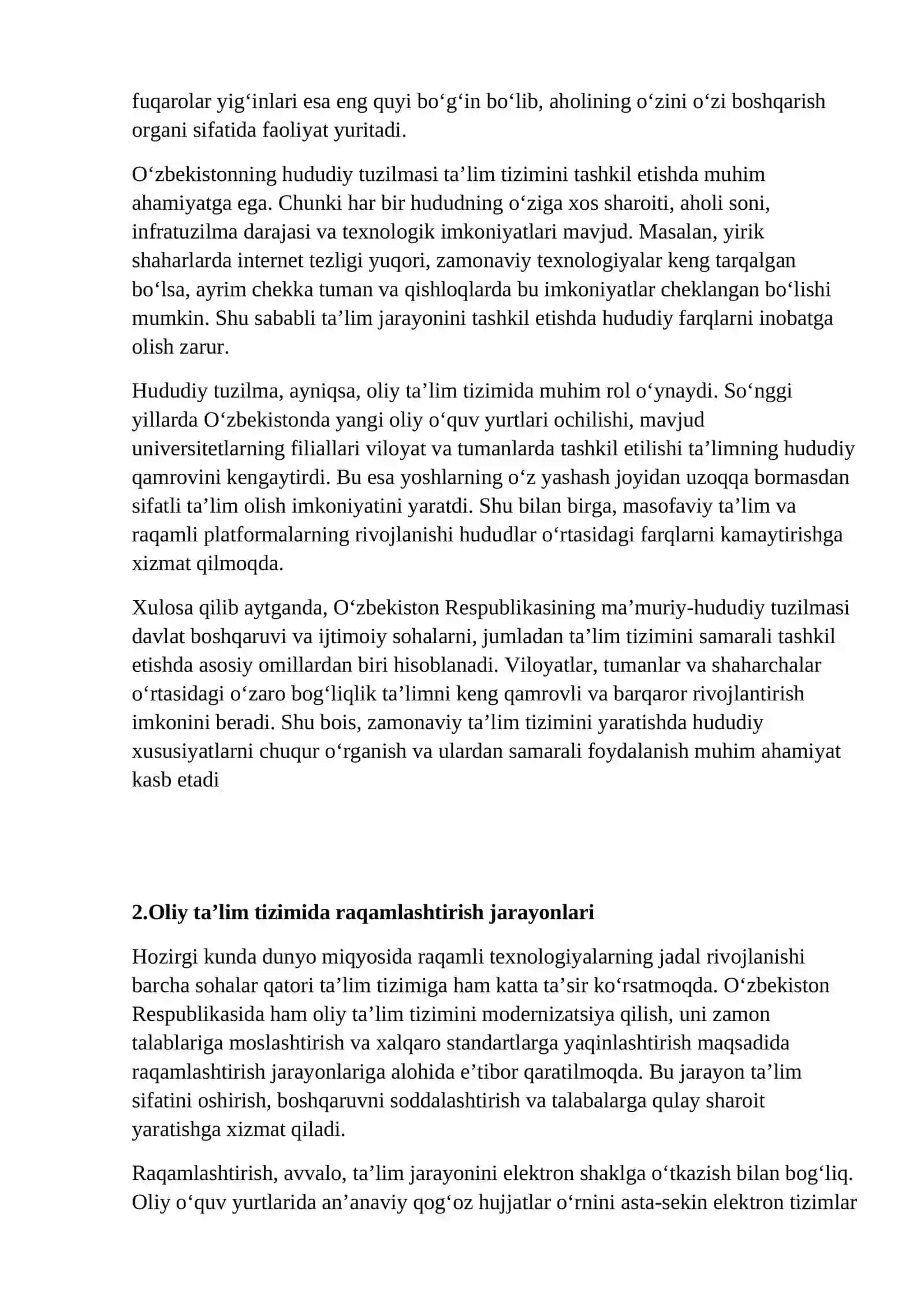 O‘zbekiston Respublikasidagi viloyatlar, tumanlar, shaharchalar va ijtimoiy media tarmoqlardan foydalangan holda oliy o‘quv yurtlarida darslarni tashkil qilish 4