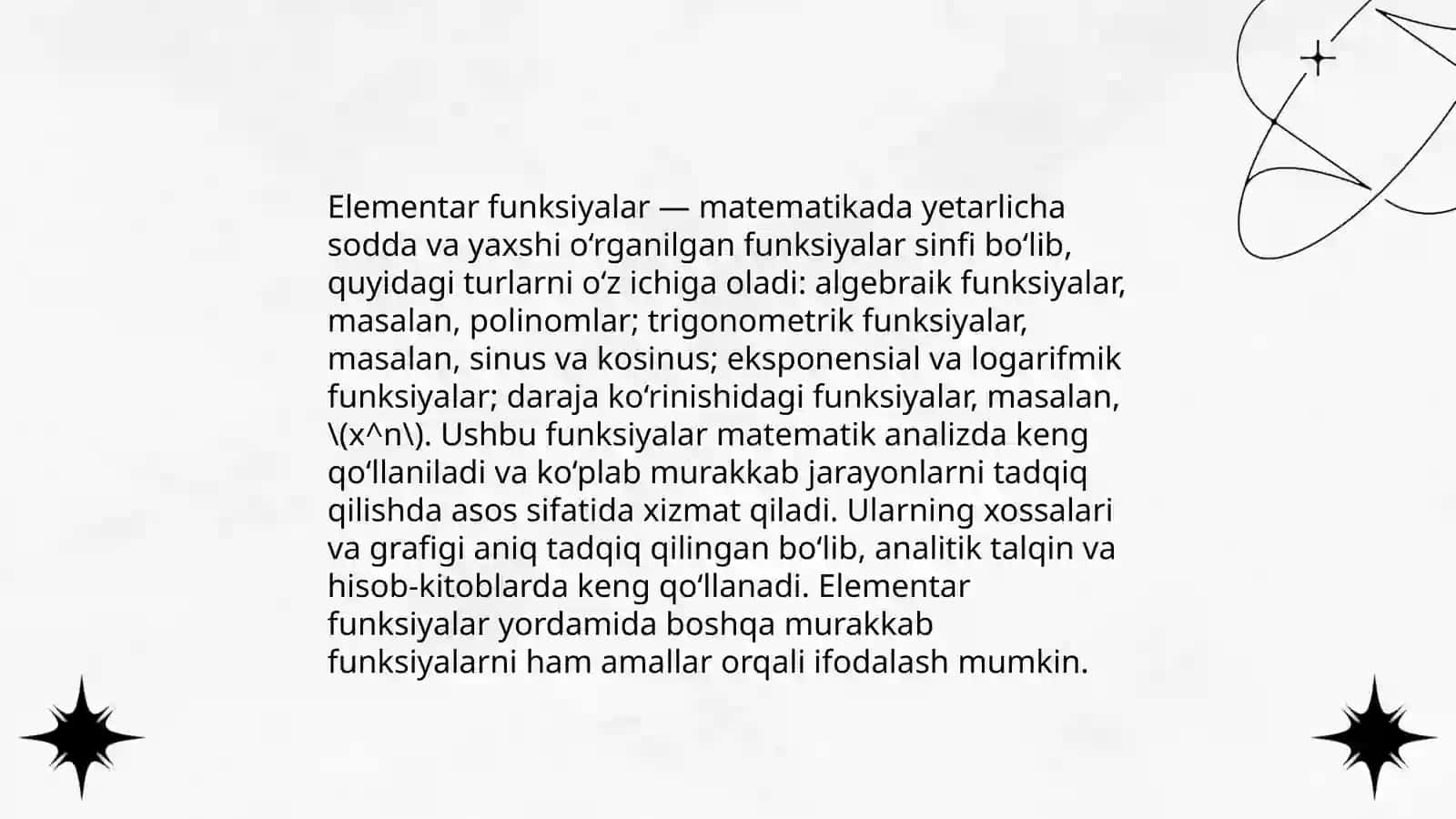 Funksiya va grafikalarni iqtisodiyotda qo'llanishi.Elementar funksiya va ularning grafiklari 4