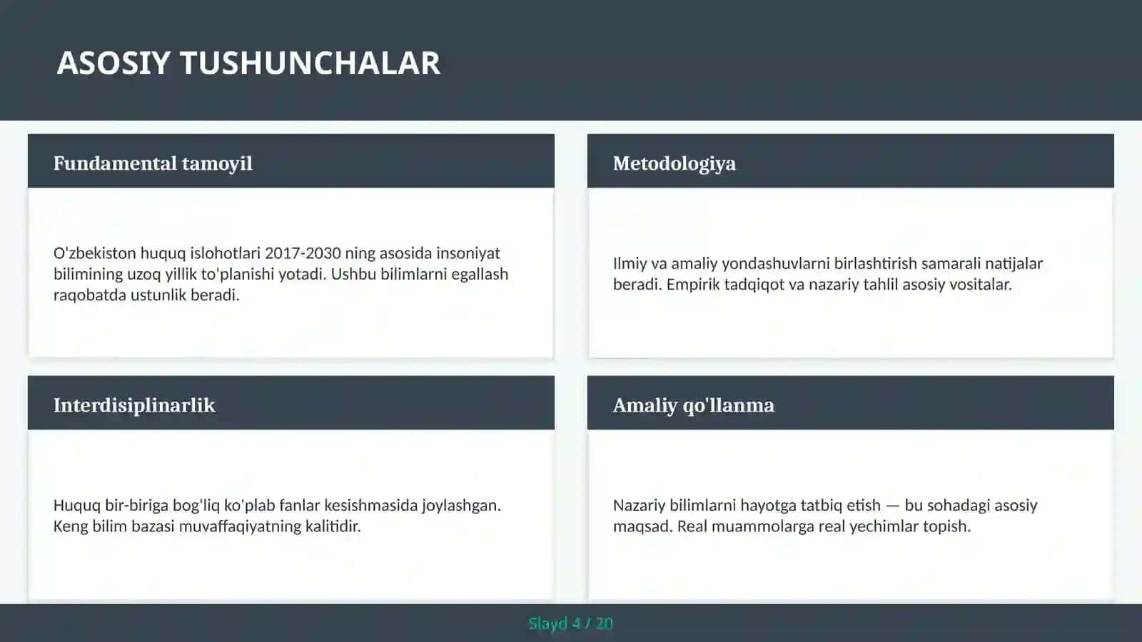 O'ZBEKISTON HUQUQ ISLOHOTLARI 2017-2030 4