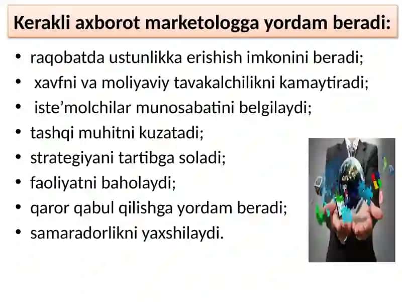 Marketing faoliyatini axborot ta’minoti 4