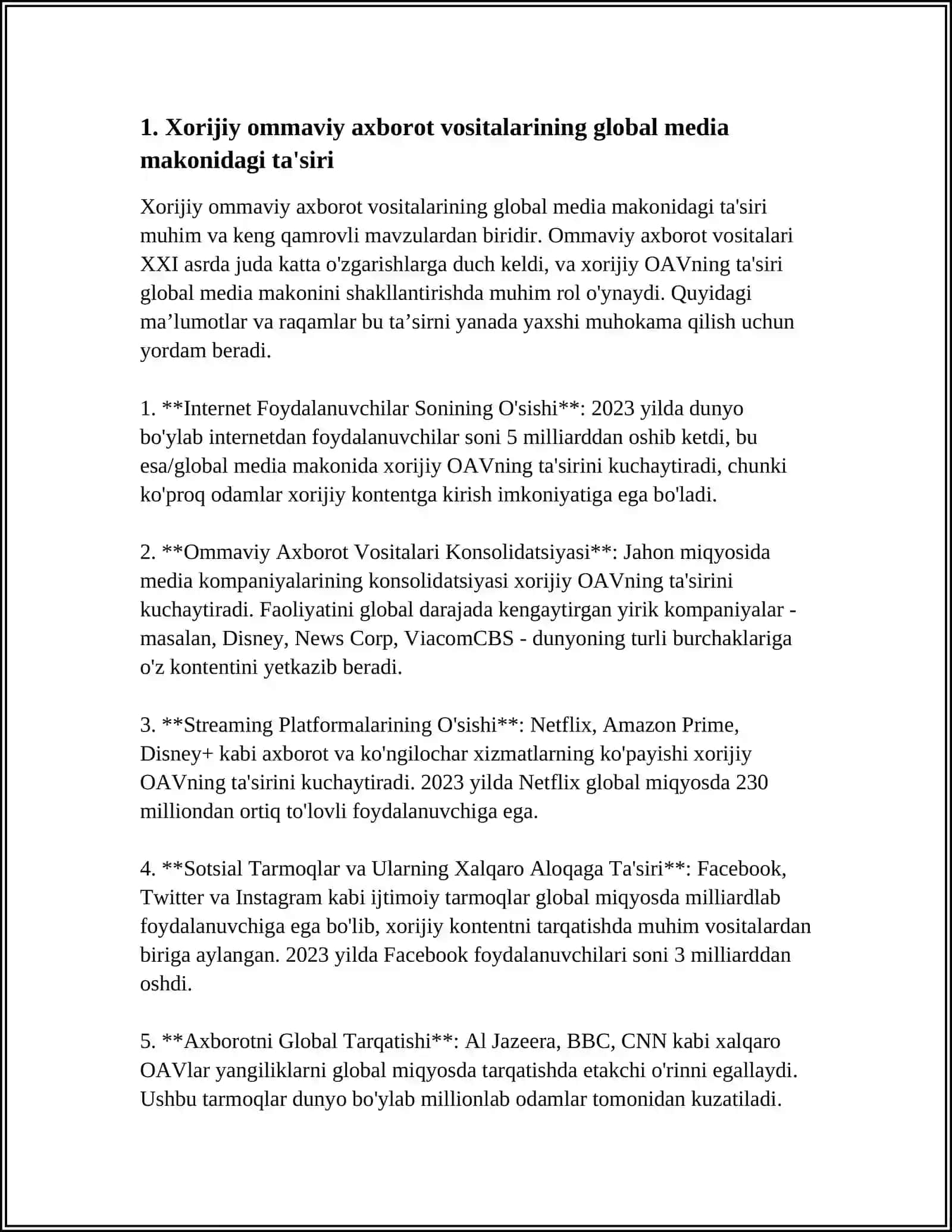 XORIJIY OMMAVIY AXBOROT VOSITALARINING MEDIA MAKONDAGI OʻRNI 4