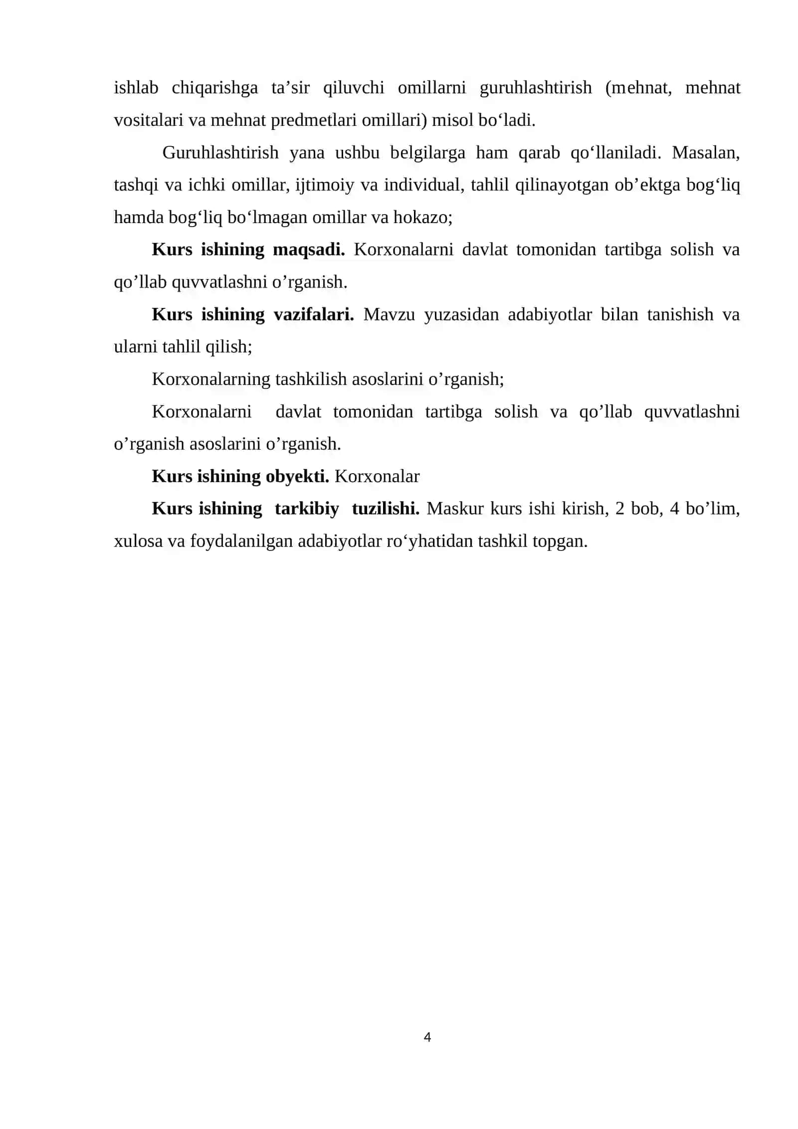 KORXONALAR FAOLIYATINI DAVLAT TOMONIDAN TARTIBGA SOLISH VA QOʻLLAB-QUVVATLASH 4