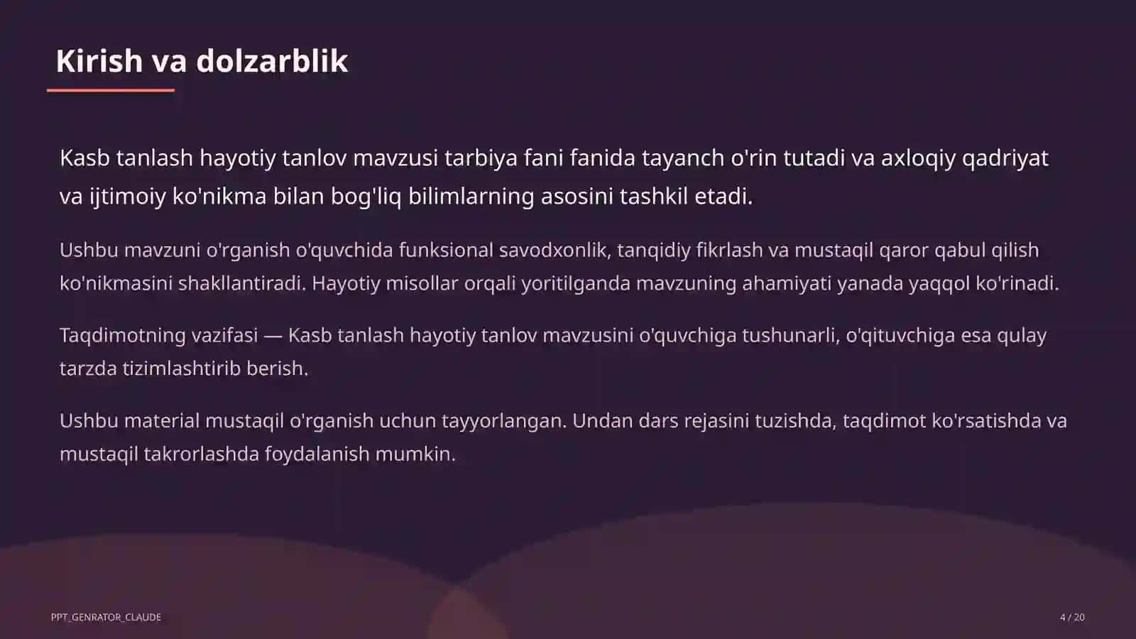 Kasb tanlash hayotiy tanlov (9-sinf) 4