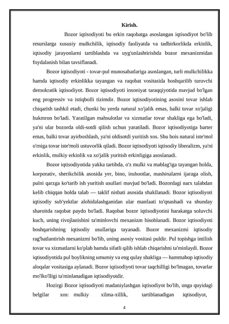 Bozor iqtisodiyotiga o’tishda davlatning moliyaviy siyosati, uning dastlabki va amalga oshirish vazifalari 4