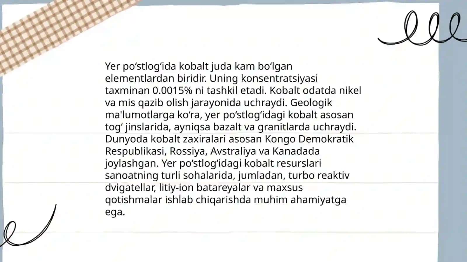 Kobaltning olinishi va xossalari 4