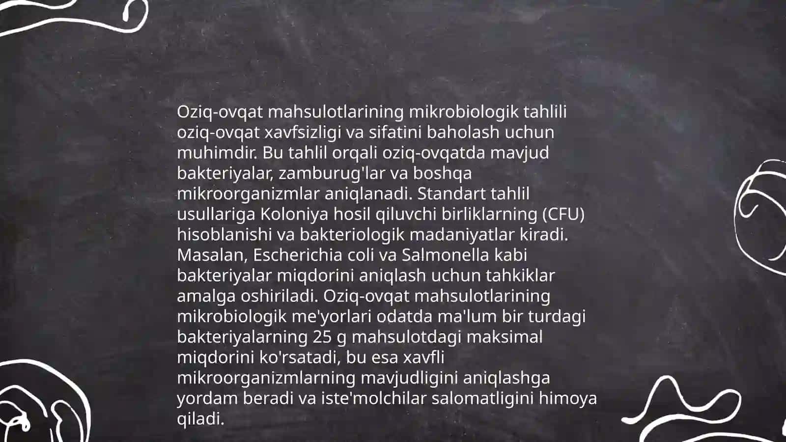 Oziq-ovqat mahsulotlarining gigienik standartlari 4
