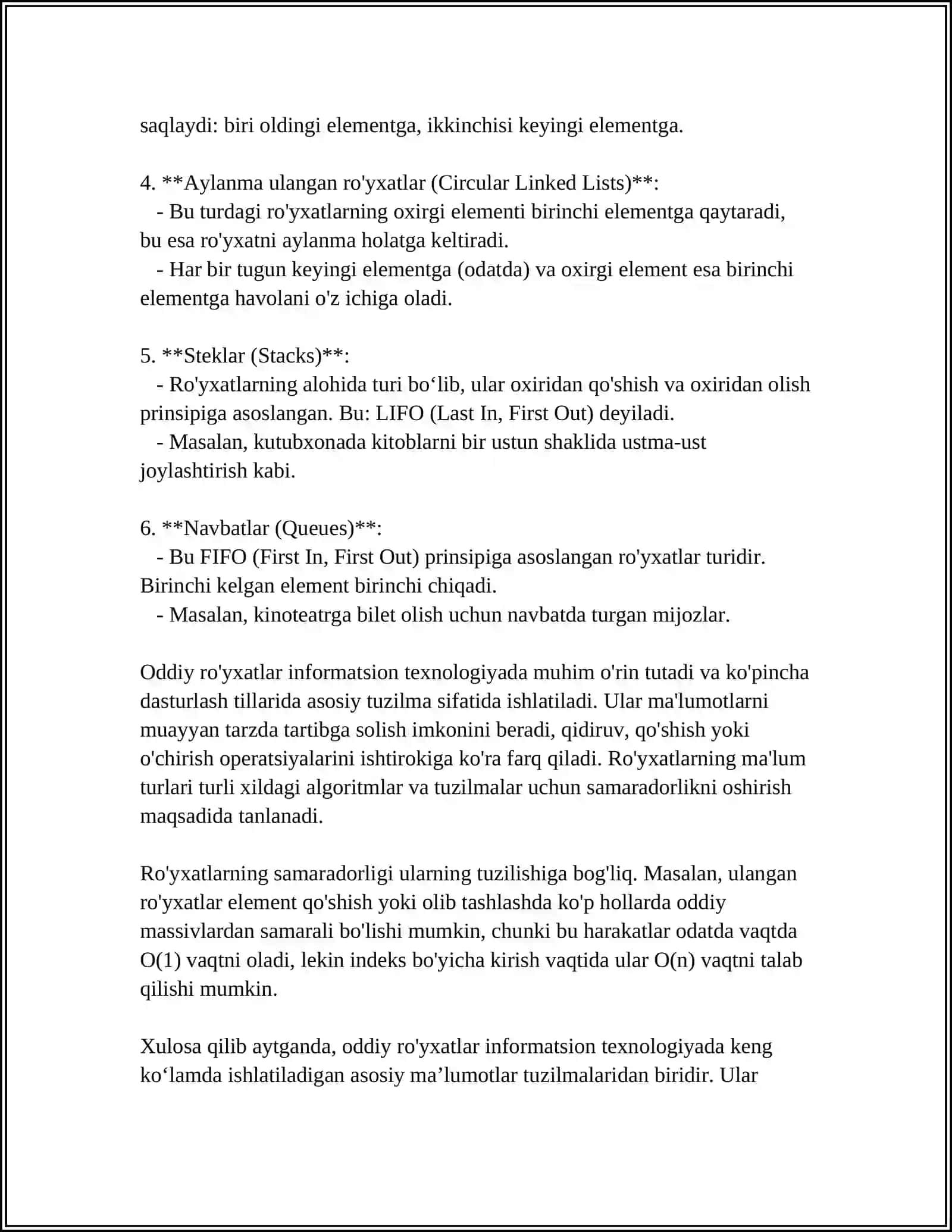 LATEX TOMONIDAN QO'LLAB-QUVVATLANADIGAN RO'YXATLAR TURLARI 4