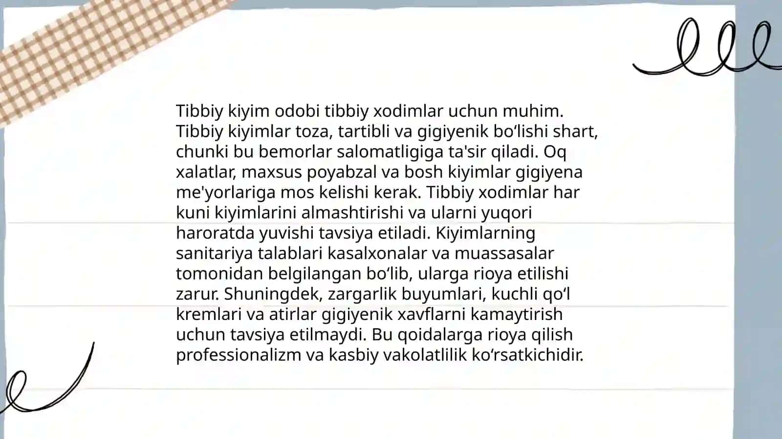 Tibbiy kiyim odobi 4