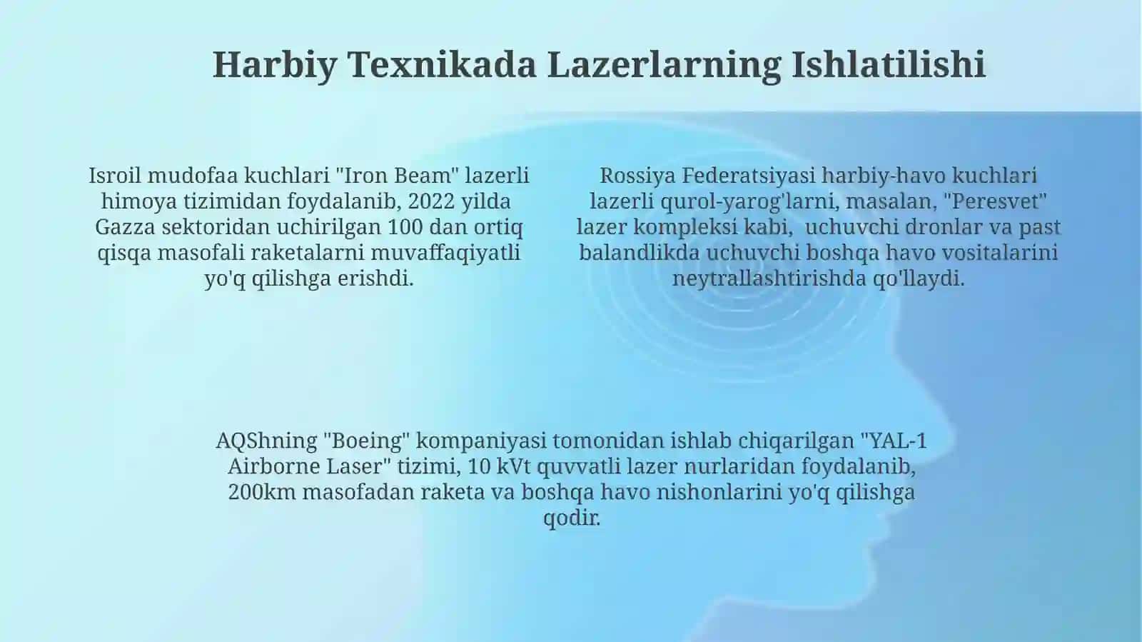 Lazer Texnologiyalarining Harbiy Sobiqdagi Qo‘llanilishi 4