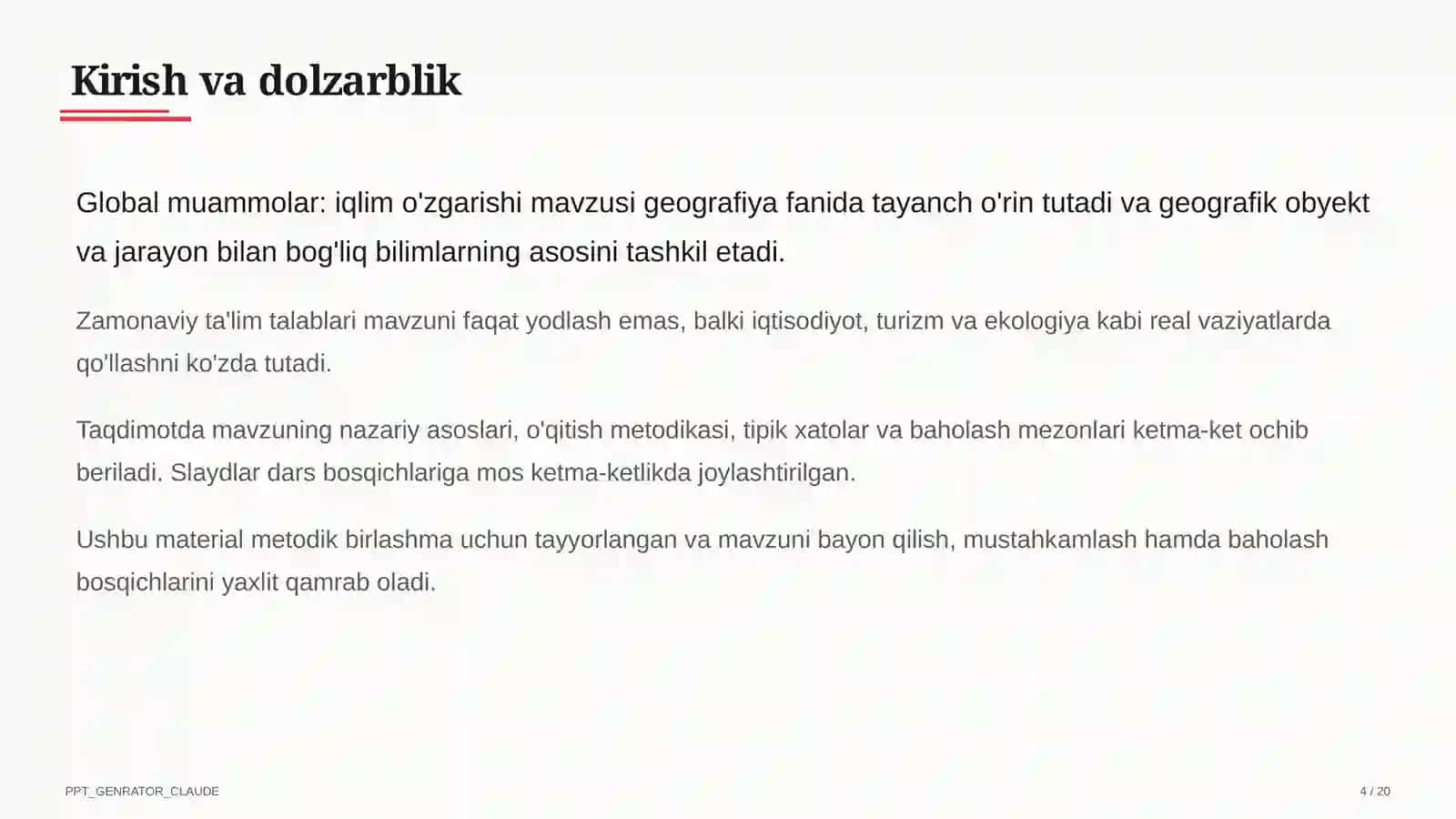 Global muammolar: iqlim o'zgarishi (11-sinf) 4