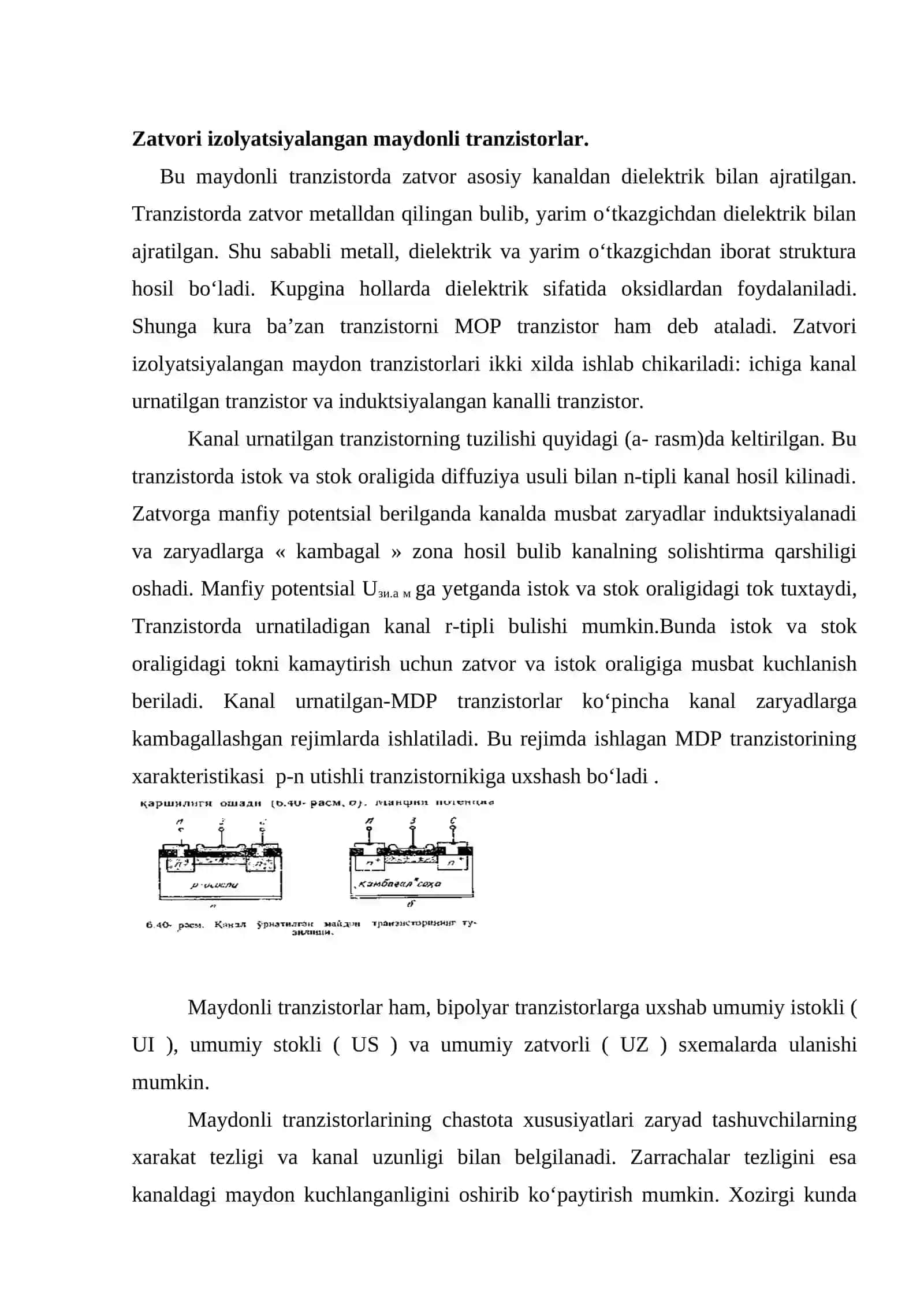 Maydonli tranzistorlar (FET) tuzilishi 4