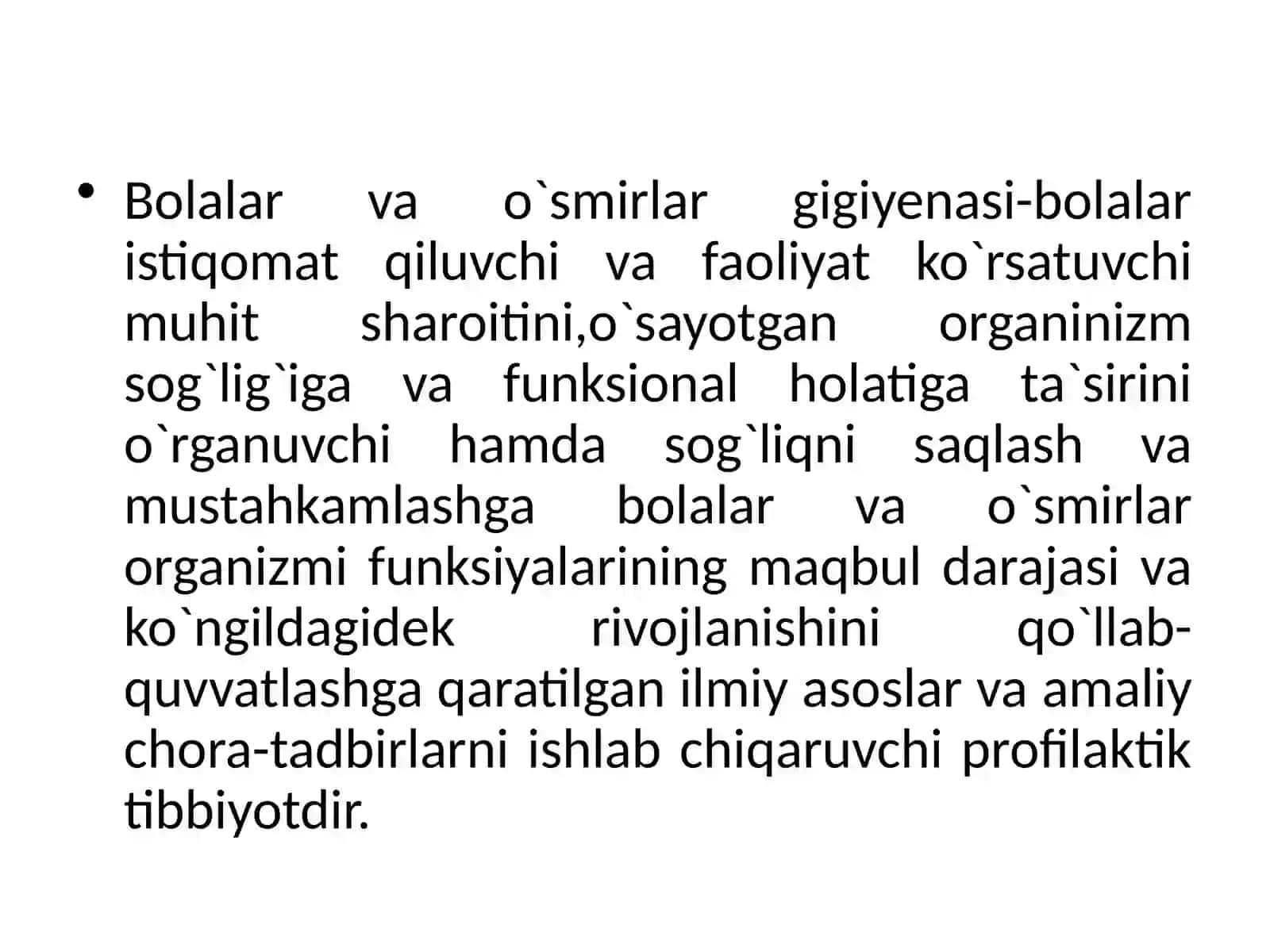 Bolalar va o`smirlar gigiyenasi fanining fansifati dashakllanishi 4