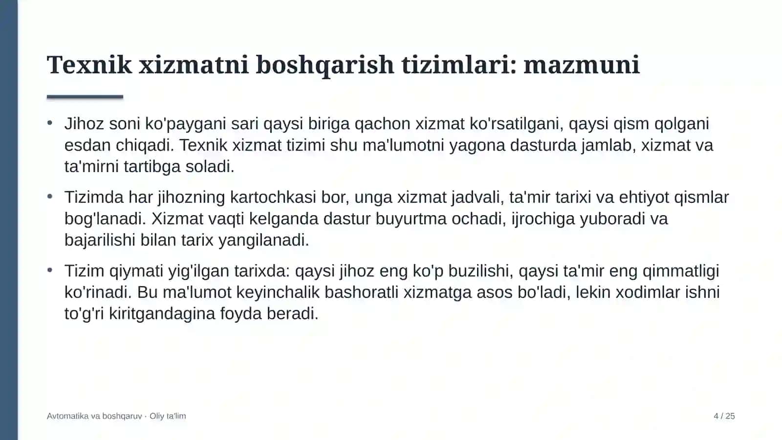 bulutli xizmatlar provayderlarida texnik xizmat ko'rsatishni boshqarish tizimlari 2492 4