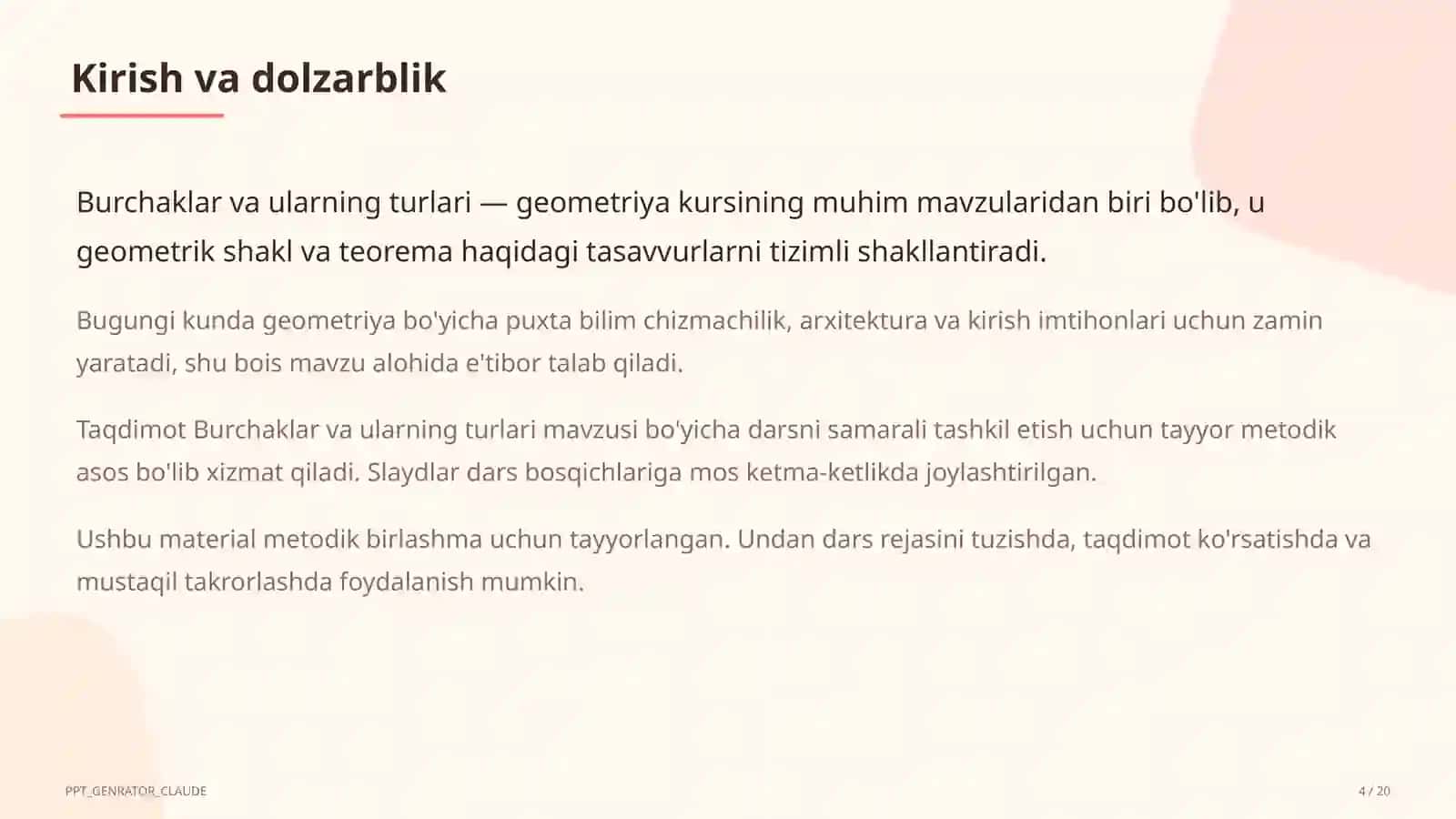 Burchaklar va ularning turlari (7-sinf) 4