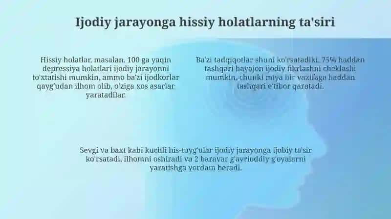 Badiiy ijod jarayonida badiiy tasavvur va hayol, so'ro'sh ruhiy holatlarning ijodkorga taʼsiri 4