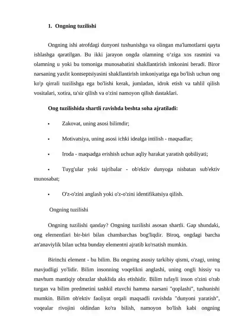 Ongning paydo bo’lishi va tuzilishi 4